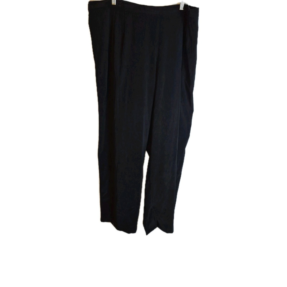 Sag Harbor Pull On Pants Woman Size 24W Black Elastic Waist Straight Leg